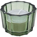 Bougie en Verre Vert Cinnamon à Facettes Kasa 7cm