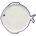 Assiette en Porcelaine Poisson Blanche Kasa 19cm