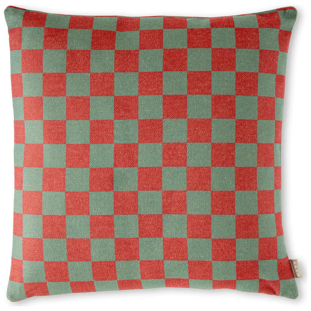 [710689] Coussin Rose/Verts Carrés 45x45cm