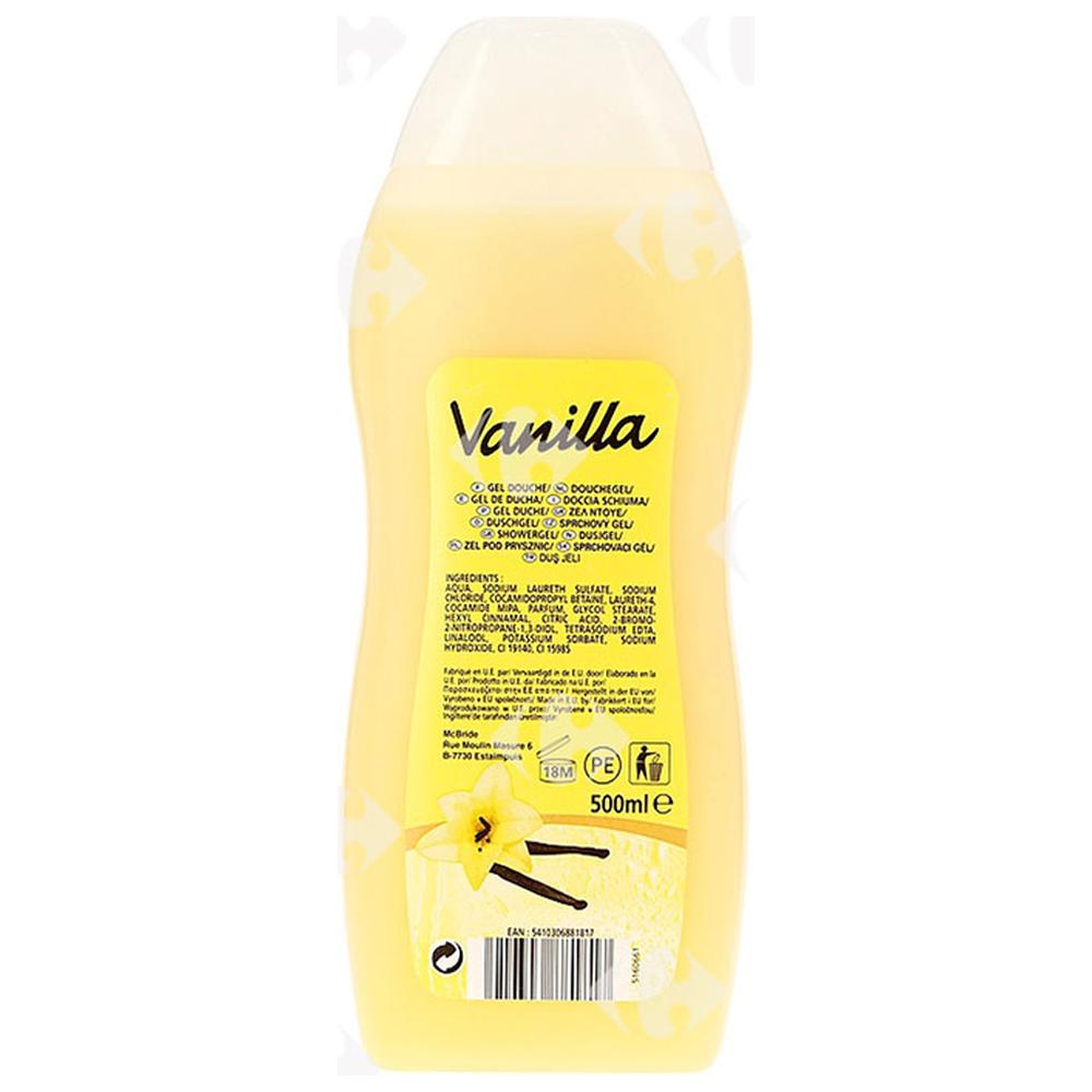 [396852] Gel Douche Vanille Carrefour Blanc 500ml