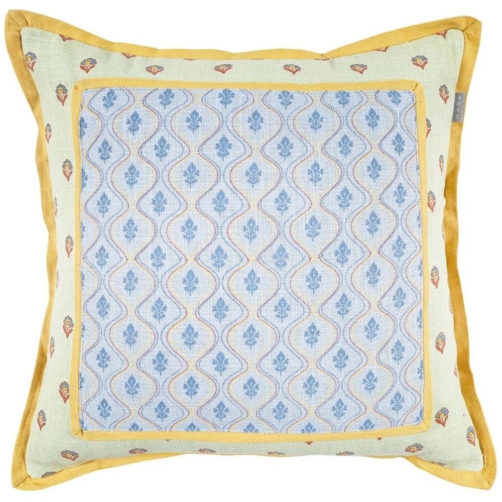 [716340] Coussin Carré Centre Bleu Kasa 45x45cm 