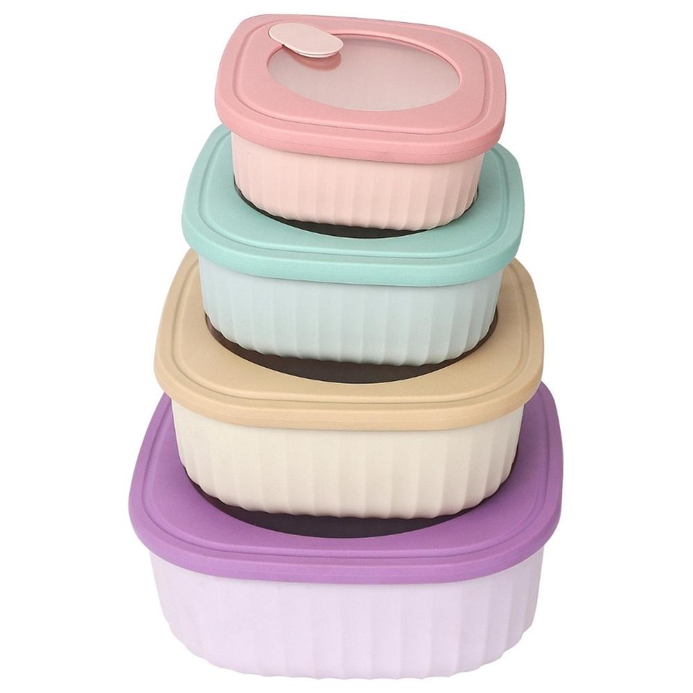 [722002] Set de Boîtes Carrées Plastique Hermétique Kasa 4 pièces