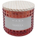 Bougie en Verre avec Couvercle en Bois Ocre Vanille Kasa 8 cm