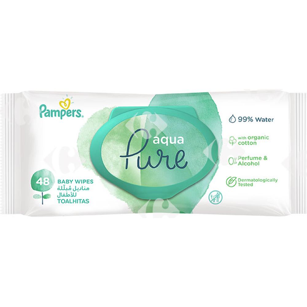 [681096] Lingettes bébé Aqua Pure Pampers 48 unités.