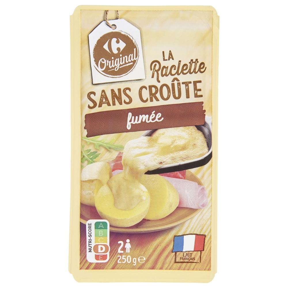 [723724] Fromage en Tranches à Raclette Fumée Sans Croûte Carrefour Original 250g