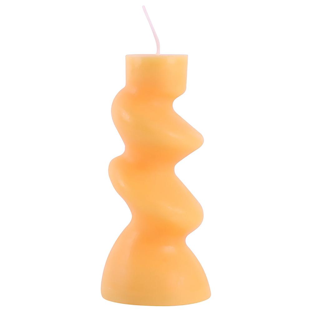 [711732] Bougie Torsadée Jaune Kasa 13cm