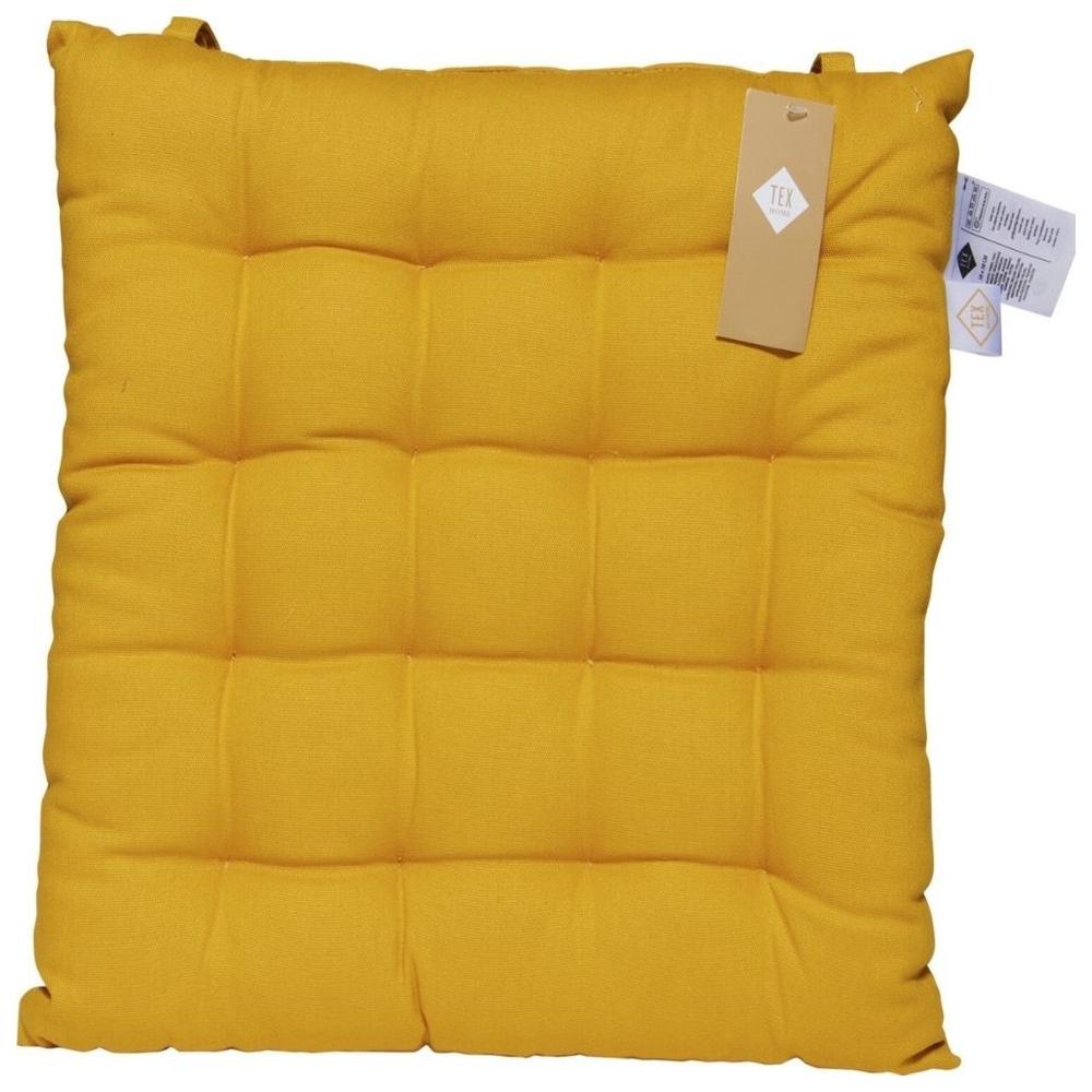 [690460] Galette Chaise Uni Jaune Tex Home 3838 cm