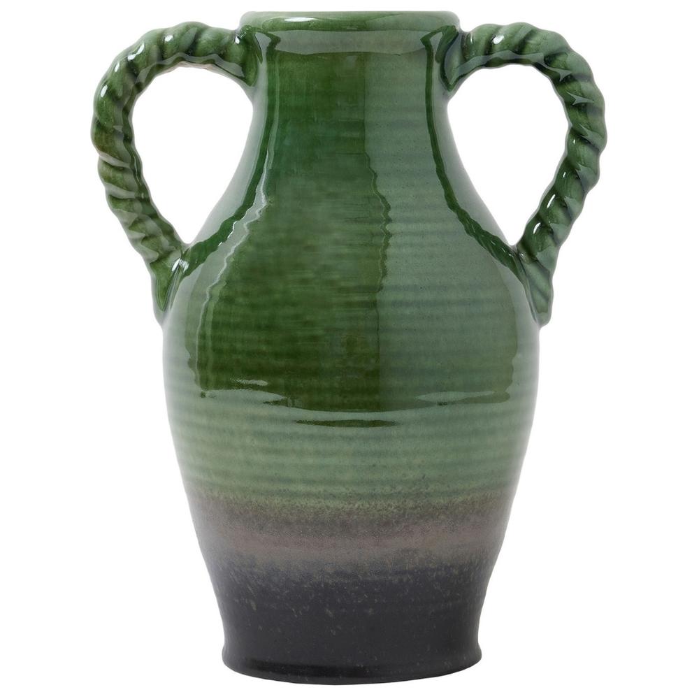 Vase Vert Céramique avec Poignées Kasa 24 cm