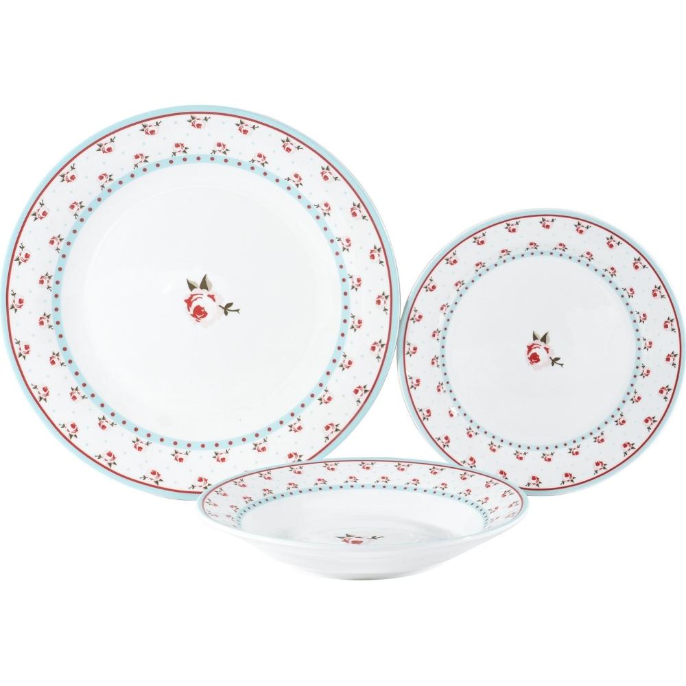 Set de Vaisselle en Porcelaine Fleurs Rose Kasa 12 pièces