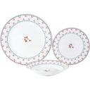 Set de Vaisselle en Porcelaine Fleurs Rose Kasa 12 pièces