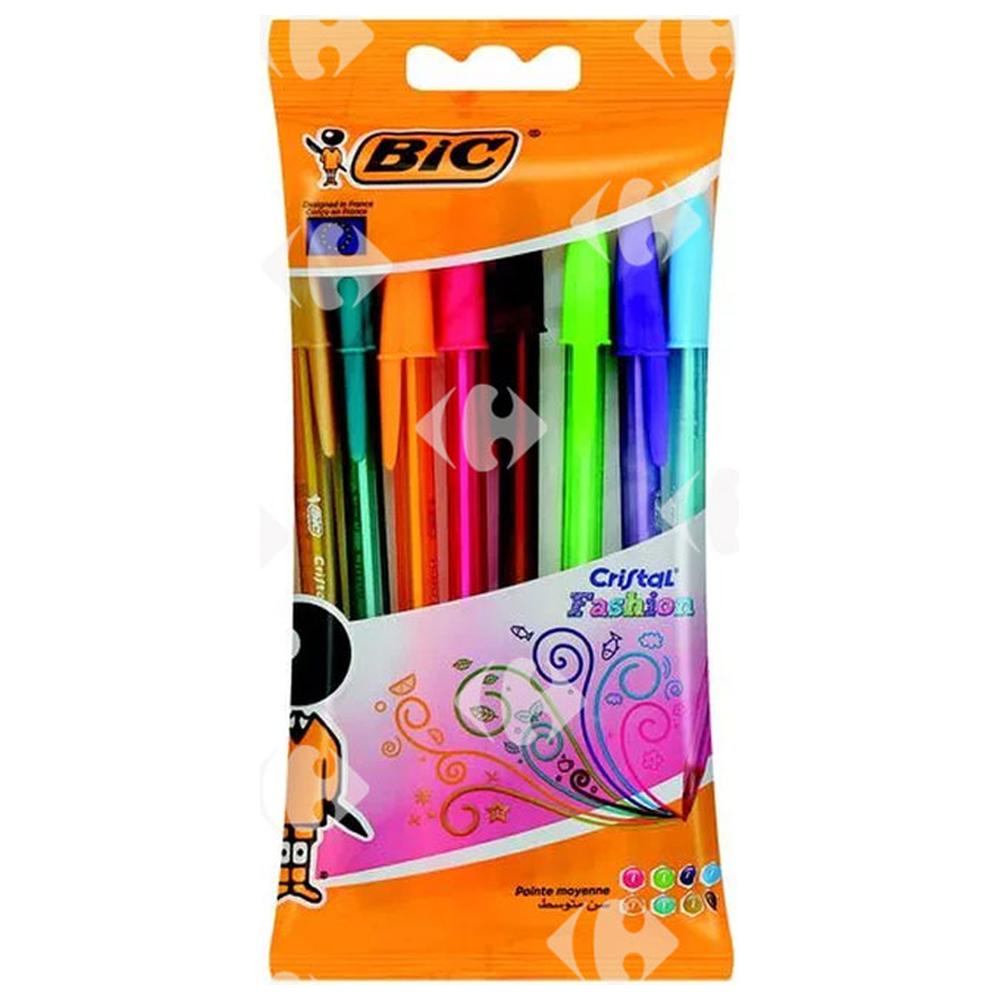 [624673] Stylo à Bille Cristal Fashion Bic Couleurs assorties Bic 8 unités