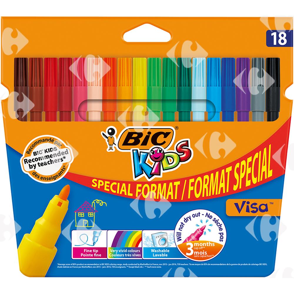 [703269] Feutres de Coloriage à Pointe Fine Visa Kids BIC 18 unités