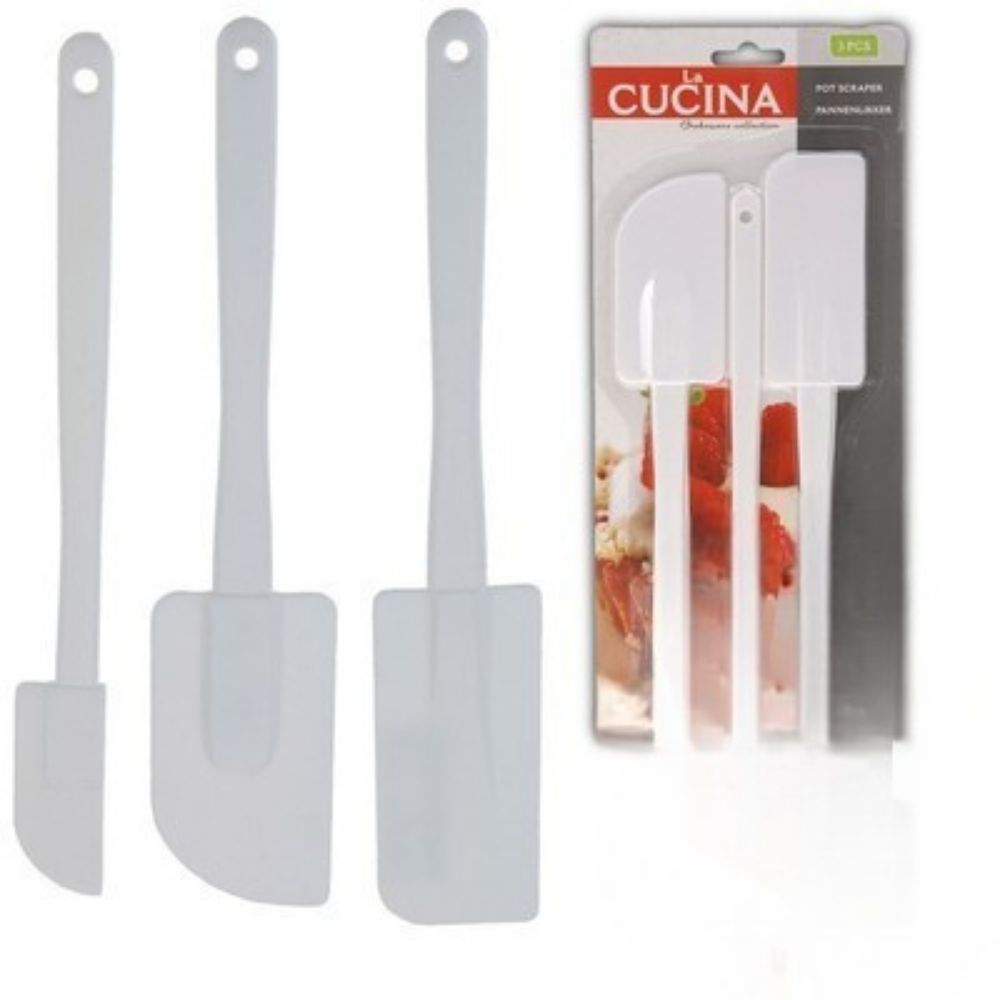[613538] Set de 3 Grattoirs à Pâtisserie Blancs
