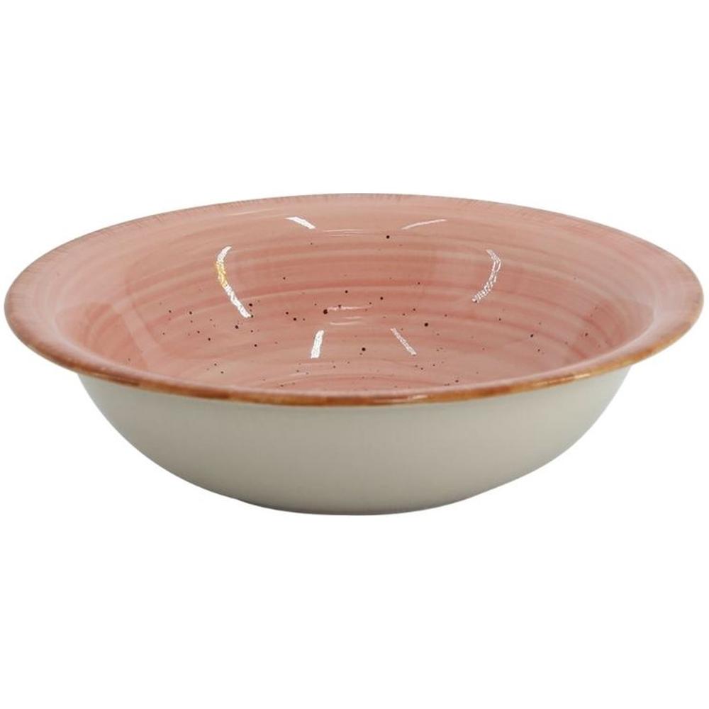 [716786] Assiette Creuse en Porcelaine Grés Boho Rose Kasa 17,5cm 
