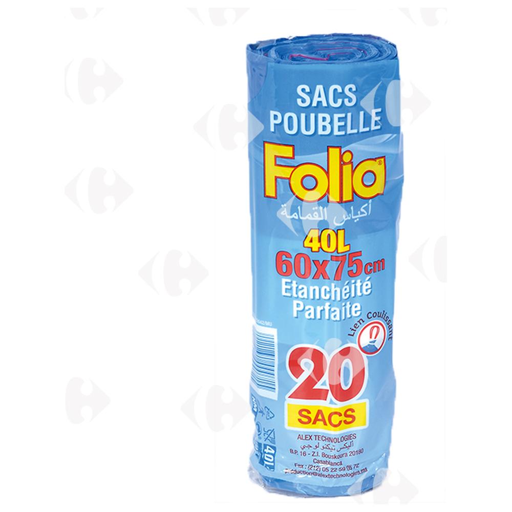 Sac Poubelle Parfumé 60x75cm Folia 20 unités