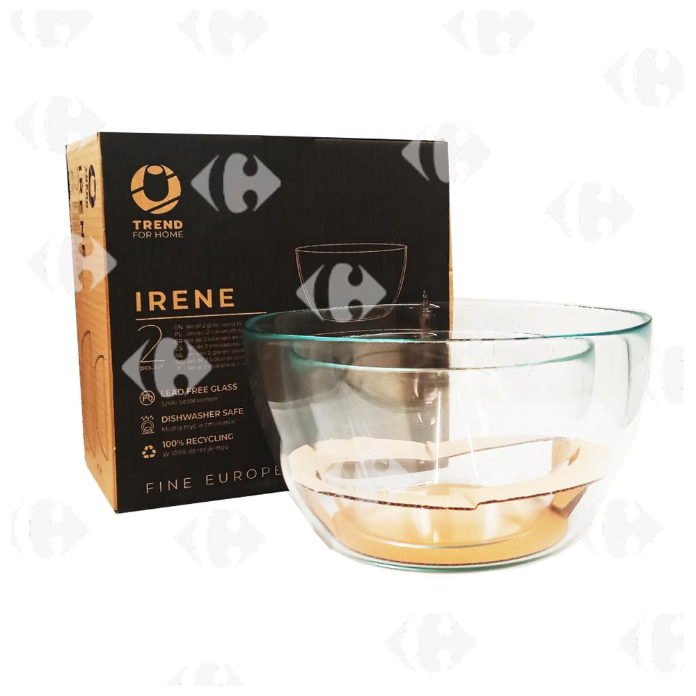 [694708] Saladier en Verre Transparent 2 piéces
