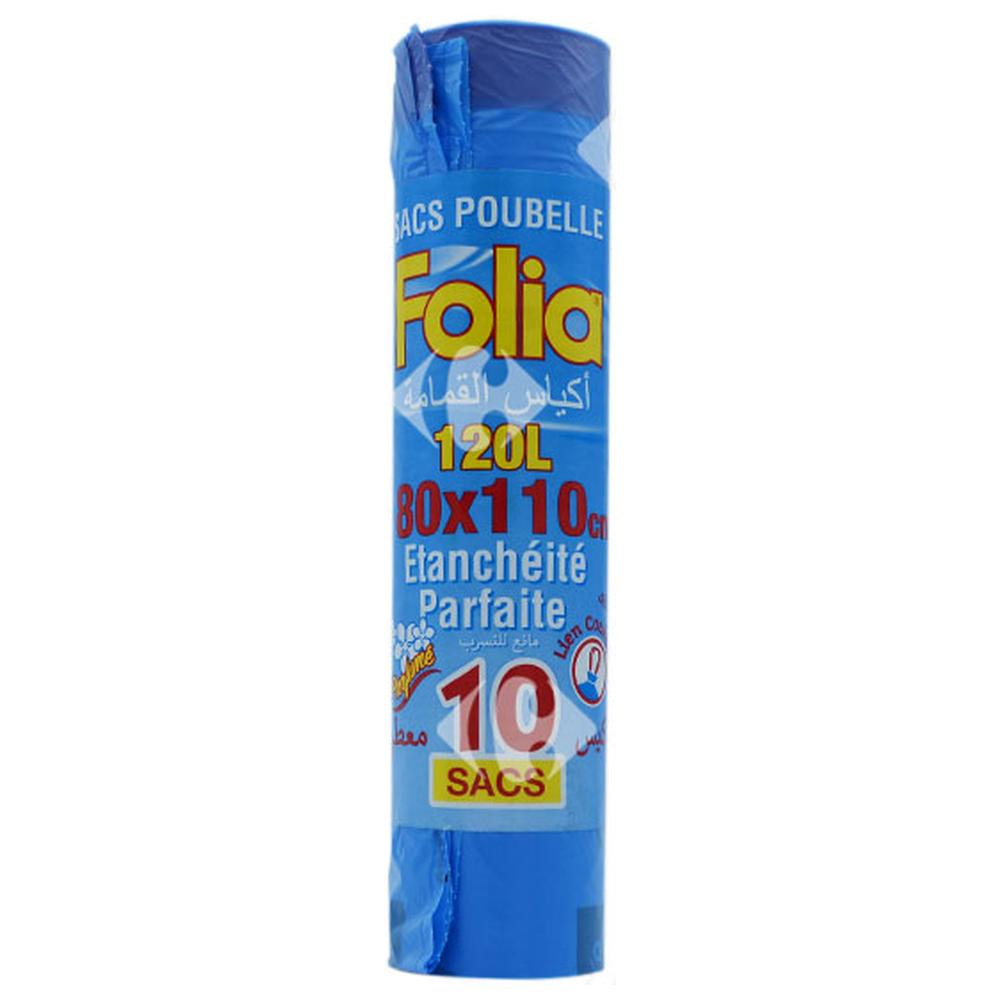 Sac Poubelle Parfumé 80x110cm Folia 10 unités