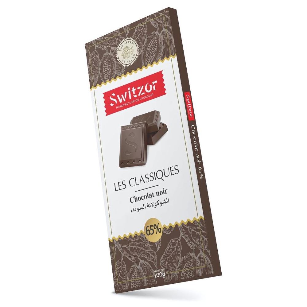 [731974] Tablette Chocolat Noir 65% Fourré Café Switzor 100g