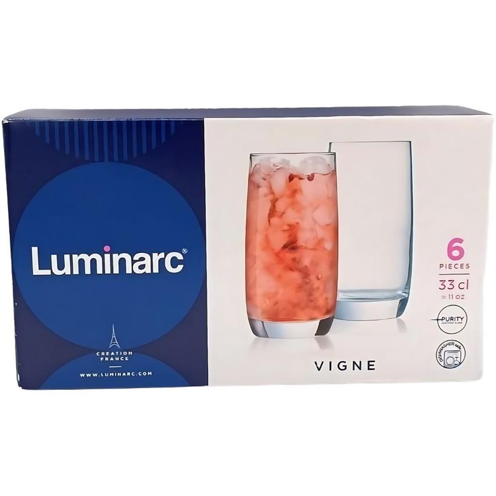 Ensemble de Verres pour Jus et Eau Luminarc Vigne 330ml 6 pièces