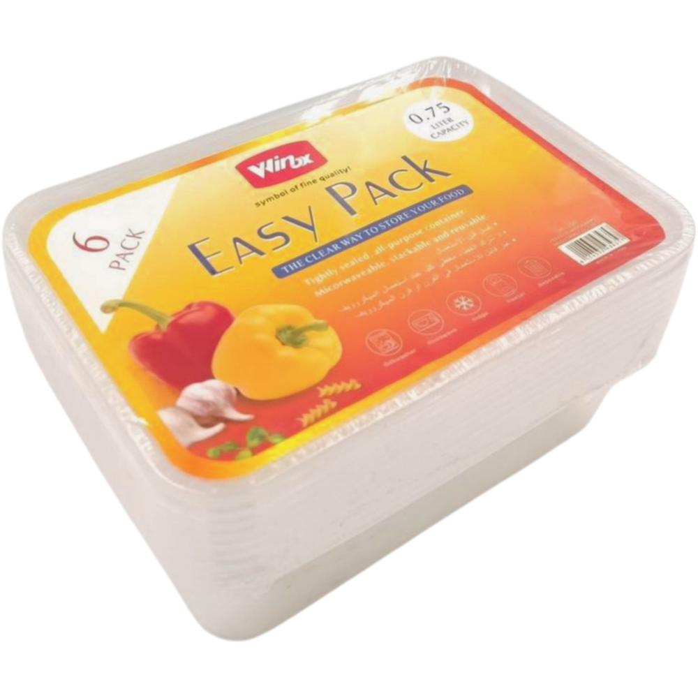 Boîtes Alimentaires Rectangulaire 75cl 6 unités.