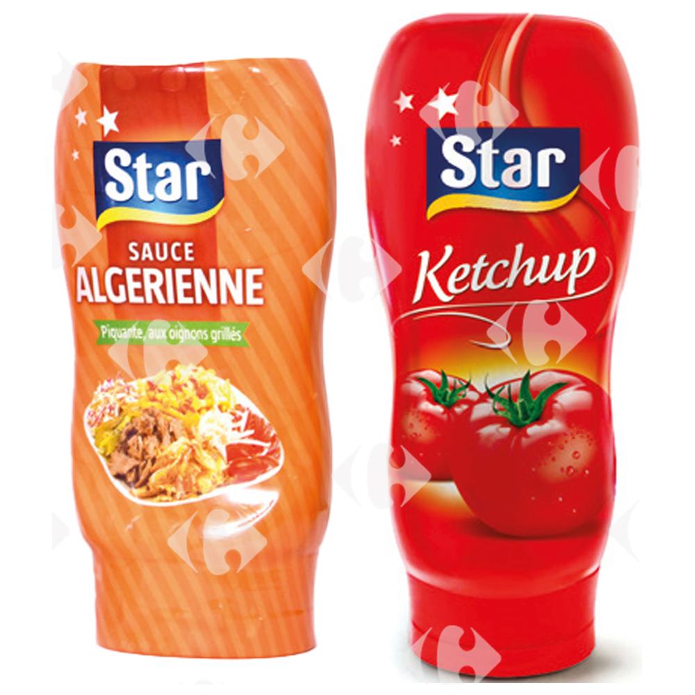 [664703] Lot Sauce Algérienne 290g + Ketchup Star Top Down 310g