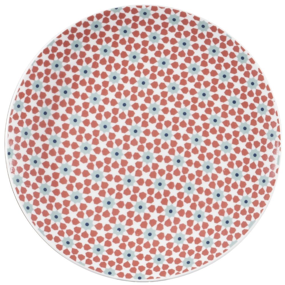 Assiette Dessert Ronde en Porcelaine Tiles 19cm