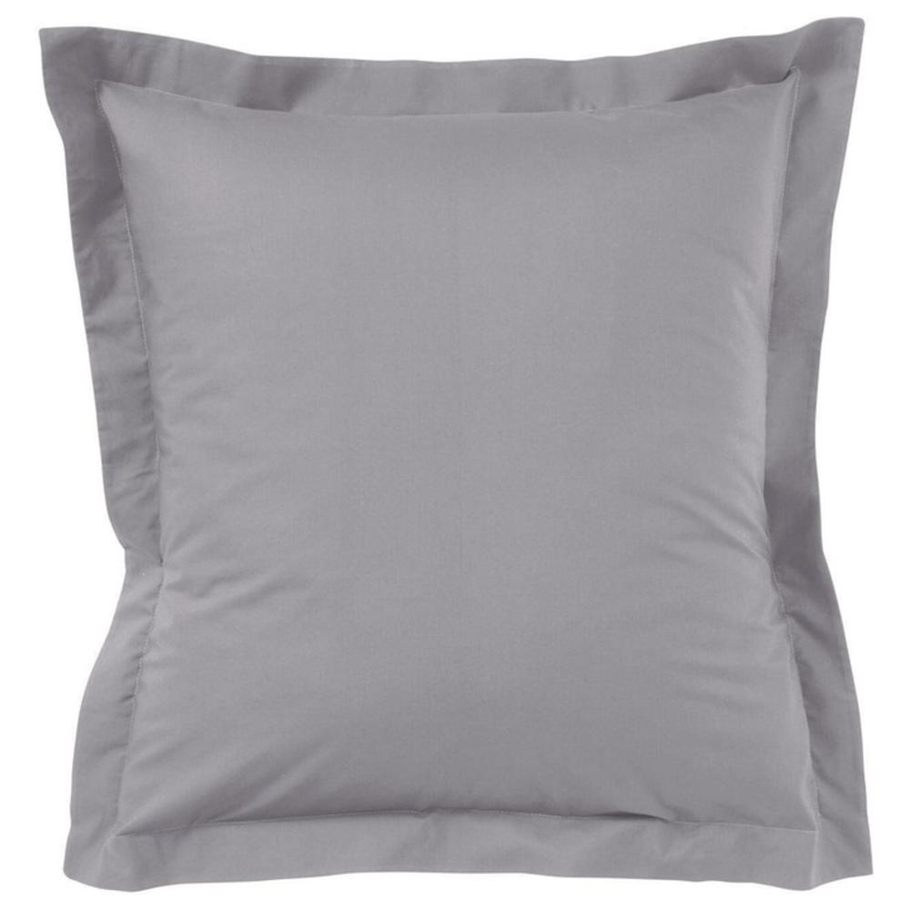 [651075] Taie d'Oreiller Gris Clair 100% Coton Tex Home 65x65cm