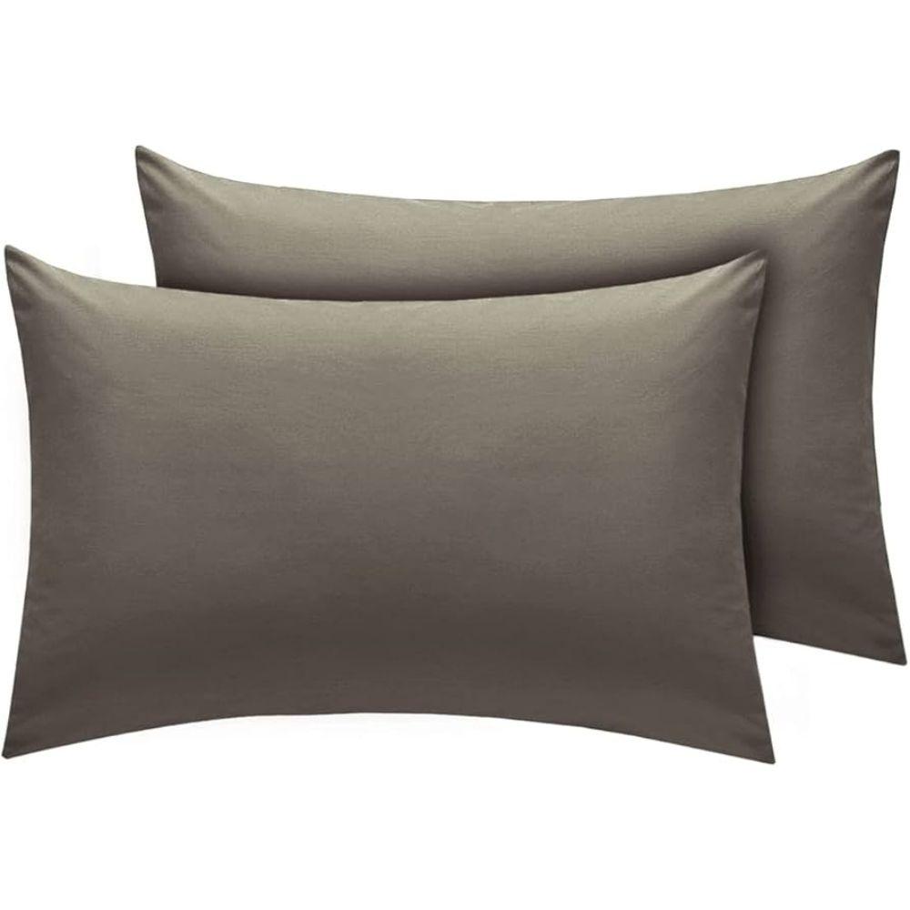 [727583] Taie d'Oreiller Percal Kaki Tex Home 50x70 cm