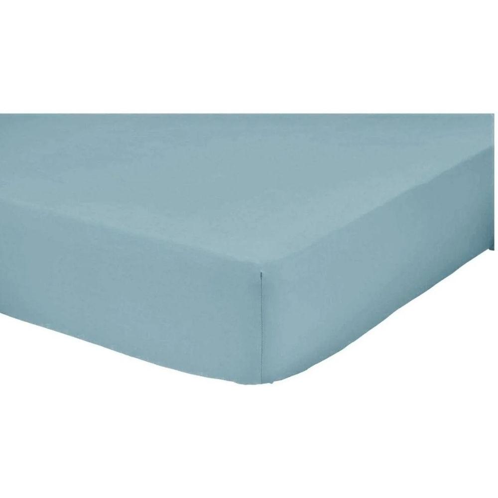 [703340] Drap Housse Bleu Ciel Tex Home 180x200 cm