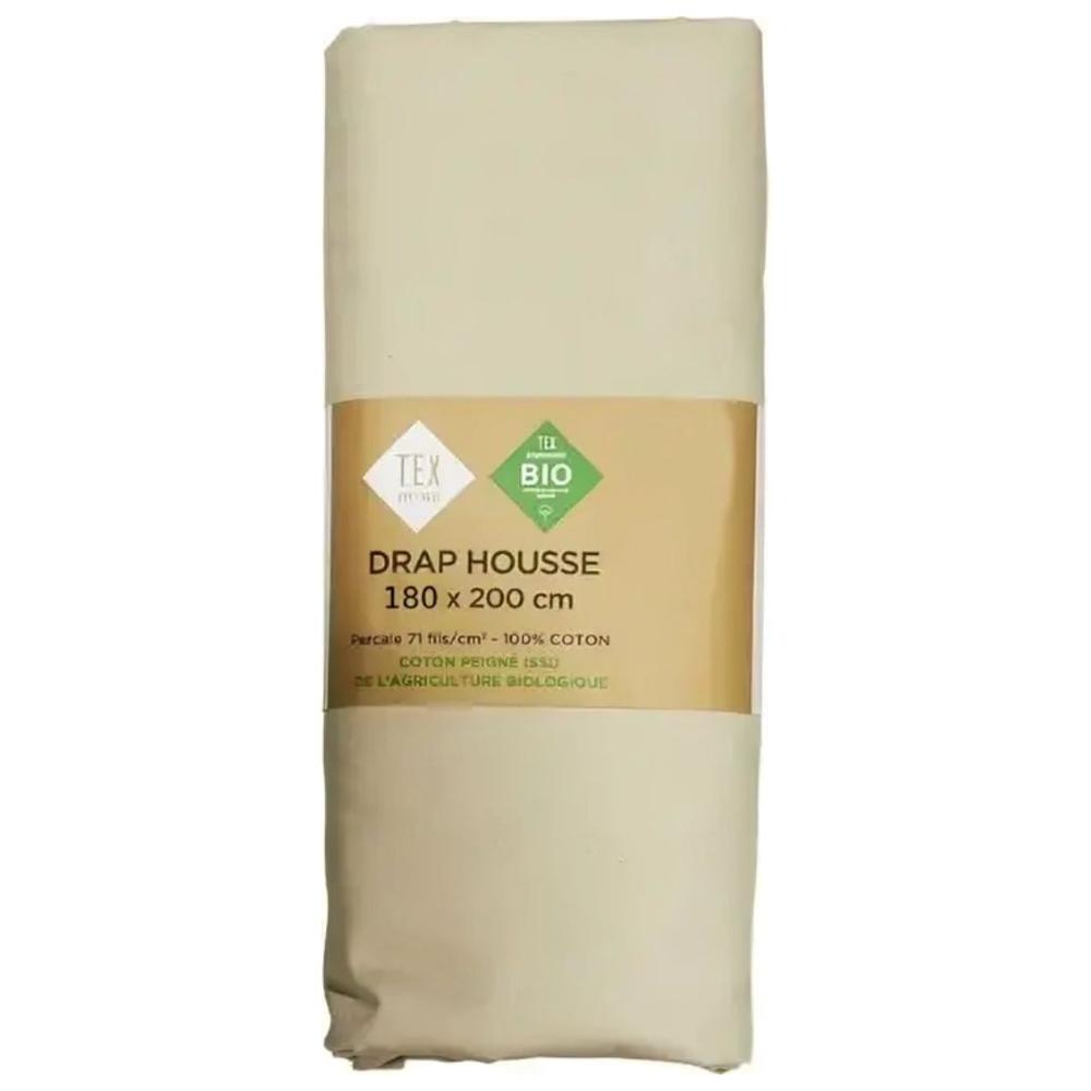 Drap Housse Beige Clair Tex Home 180x200 cm