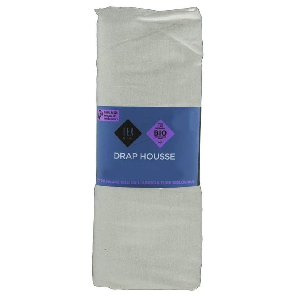 Drap Housse Percal Gris Clair Tex Home 160x200 cm