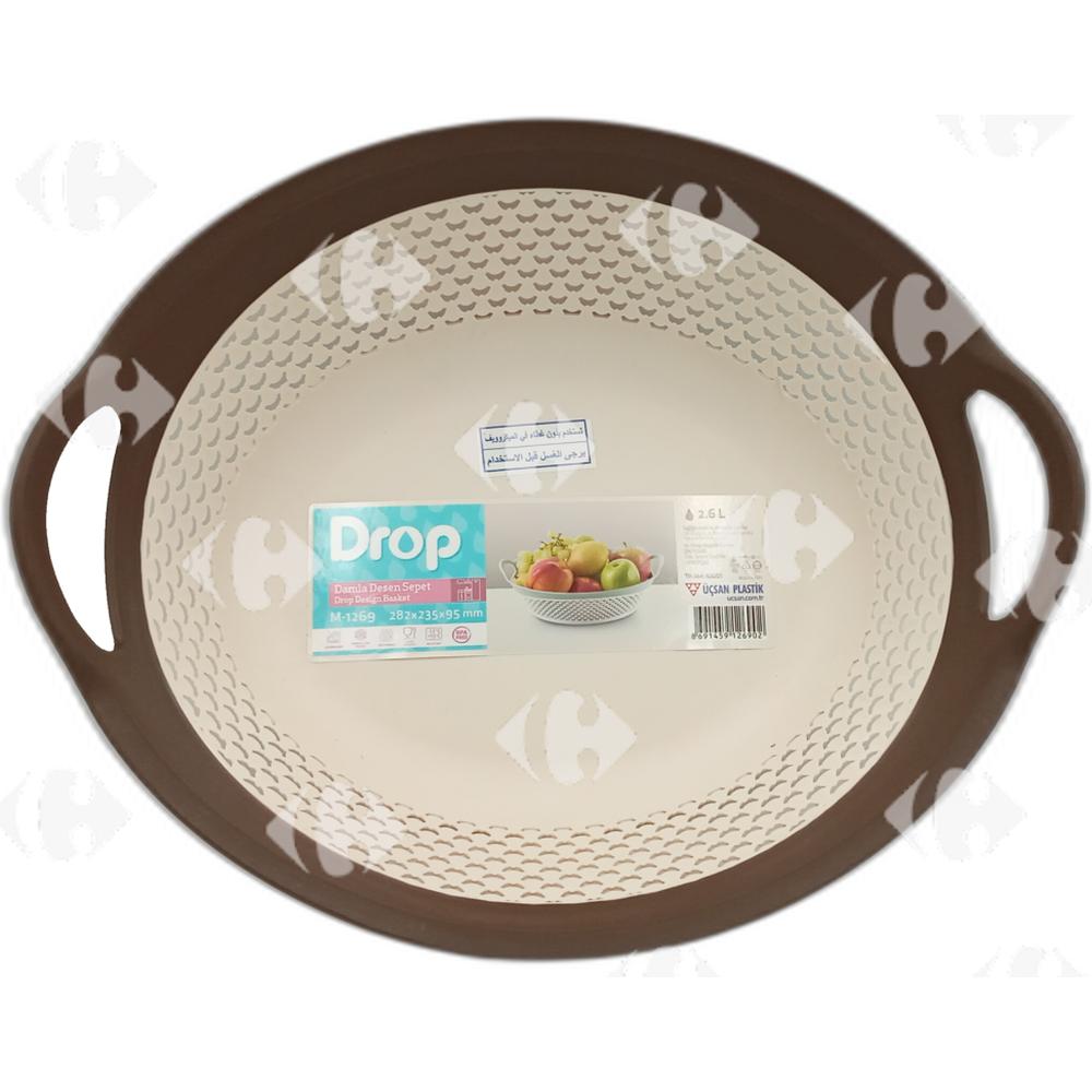 [680090] Panier à Pain Bicolore en Plastique 28,2x23,5x9,5cm.