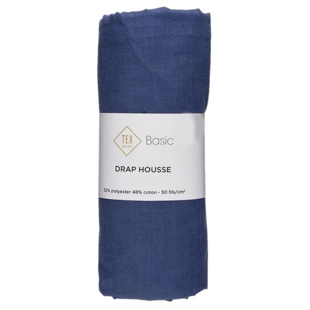 Drap Housse Polyctère Bleue Tex Home 90x200 cm