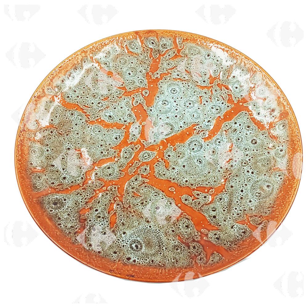 Assiette Plate en Porcelaine Mosaique 25cm.