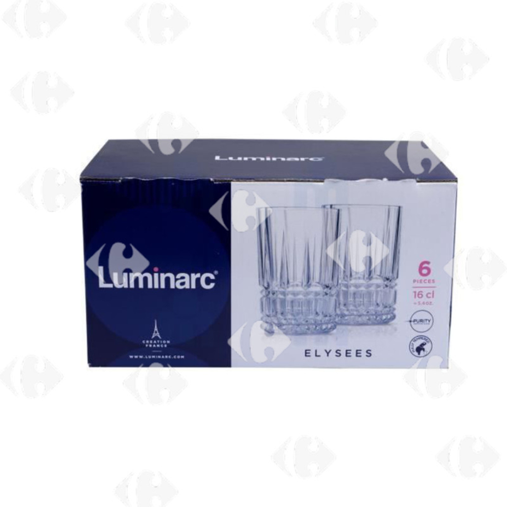 Verres à Thé/Café Elysée Luminarc 16cl 6 pièces.