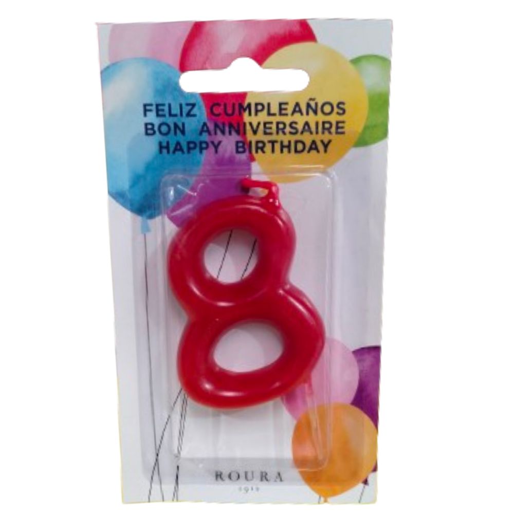 [574522] Bougie Anniversaire Rouge Numéro 8