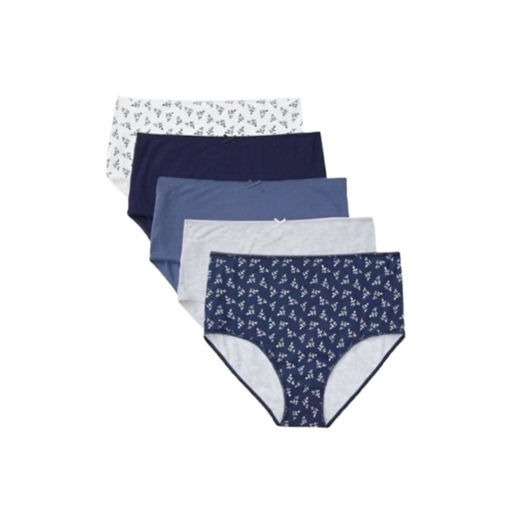 [691604] Lot 5 Slips Coton Imprimés Bleu