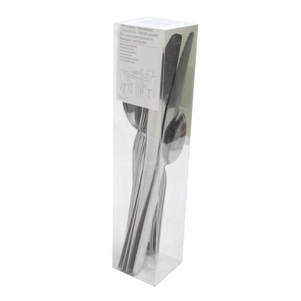 [502176] Ménagère Gris en Inox 24 pièces