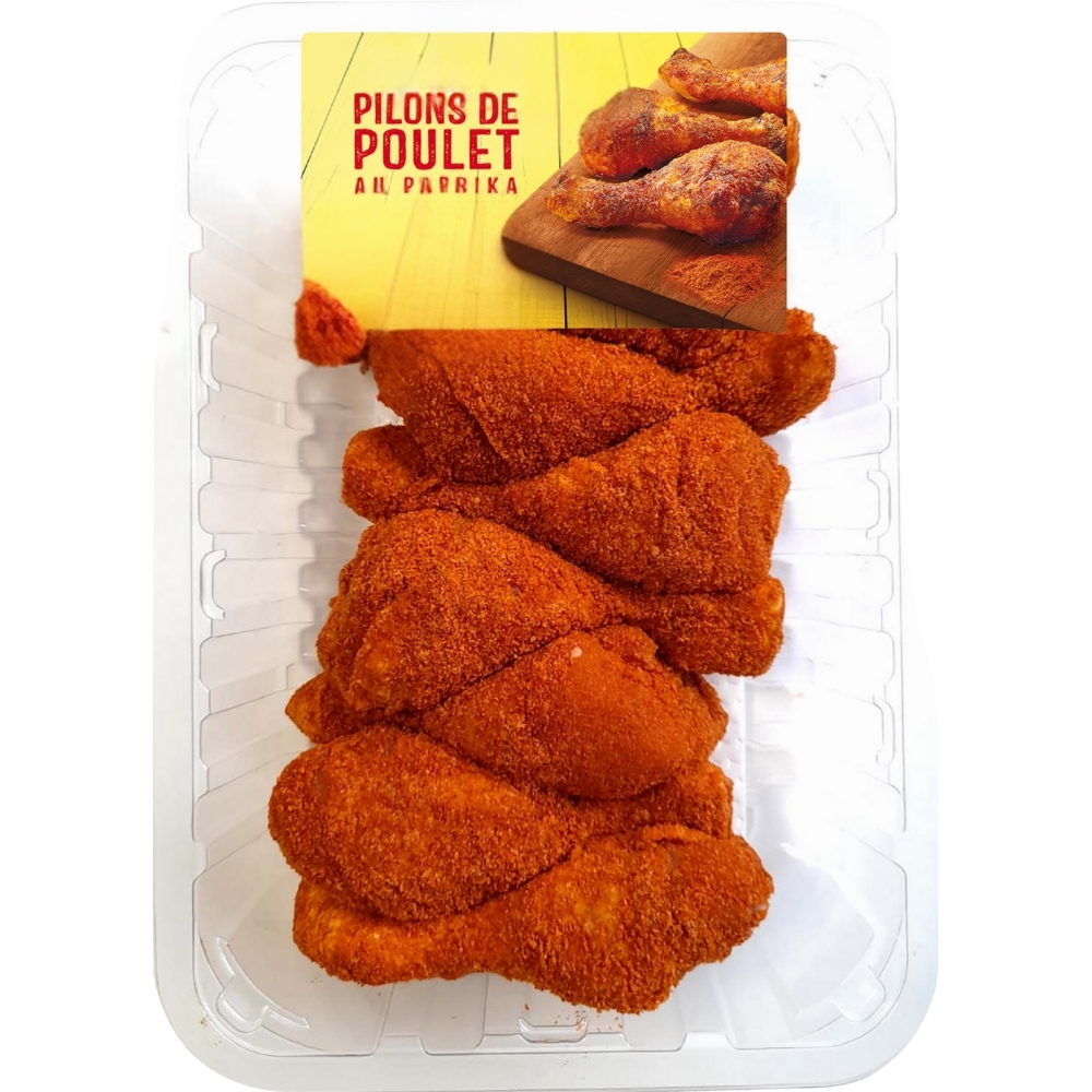[161610] Pilons de Poulet Panés au Paprika en Barquette 500g