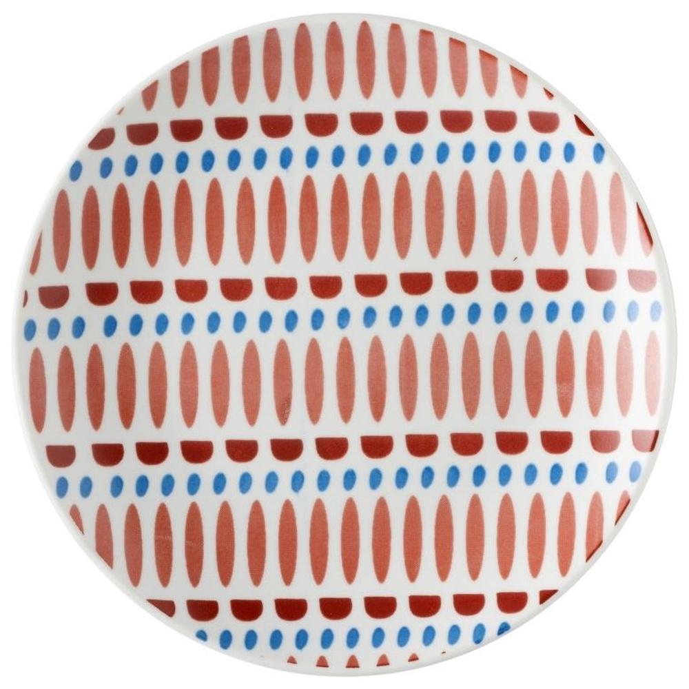 [716777] Assiette Plate en Porcelaine Ronde Rouge Brique Kasa 16cm