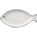 Assiette en Porcelaine Poisson Blanche Kasa 32cm