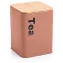 Boîte à Thé Métal avec Couvercle Bambou Kasa 10x10x14 cm