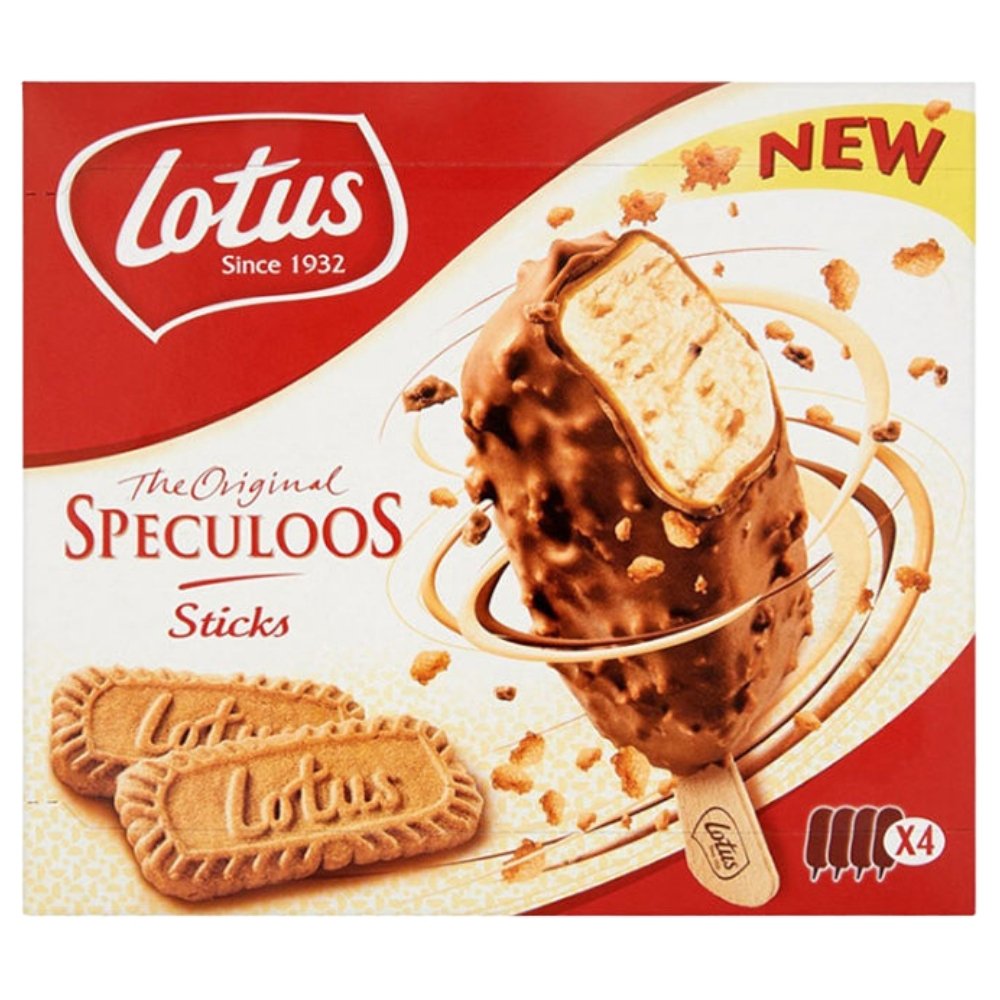 Pack Bâtonnets Glacés au Speculoos Lotus 90ml 4 unités