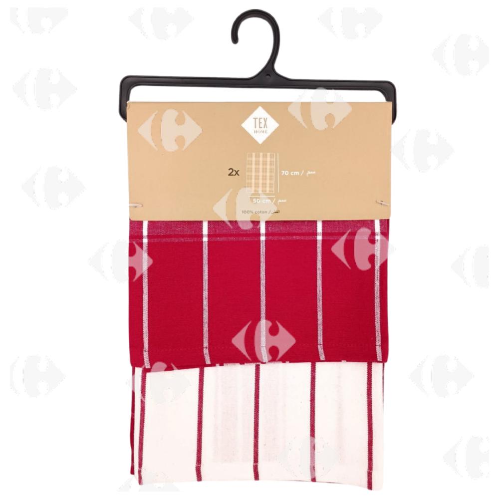 Torchons Crx Red Tex Hm 50x70cm 2 unités.