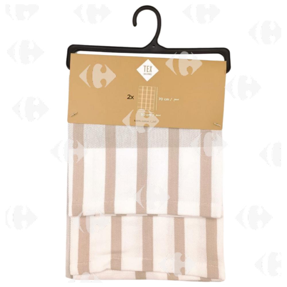Torchons Rayés I575576 Beige Tex Hm 50x70cm 2 unités