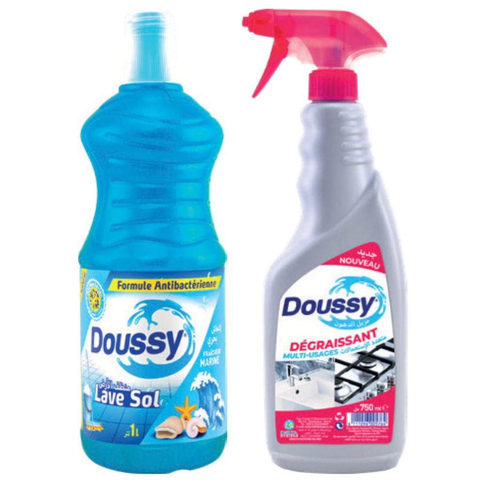 [715992] Lot Dégraissant Doussy 750ml + Nettoyant Antibactérien 1L