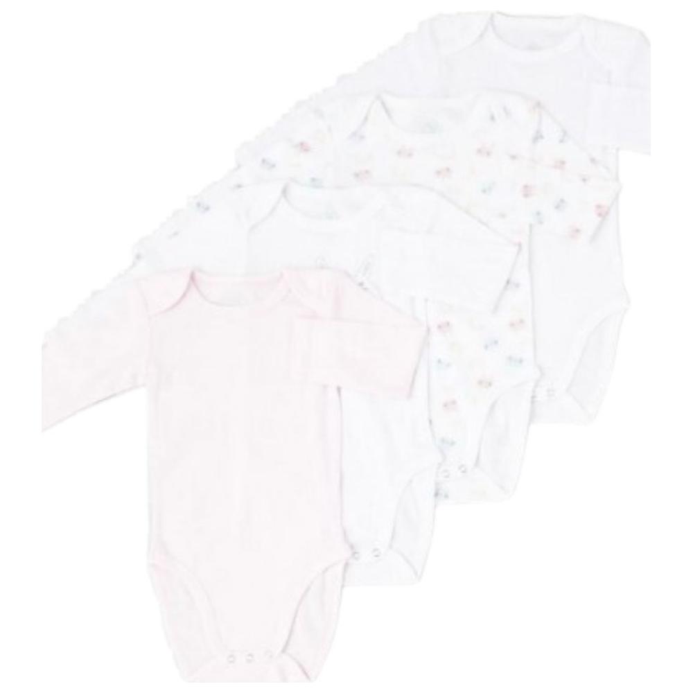 [692042] Body Bébé Manches Longues Rose Clair 4 pièces