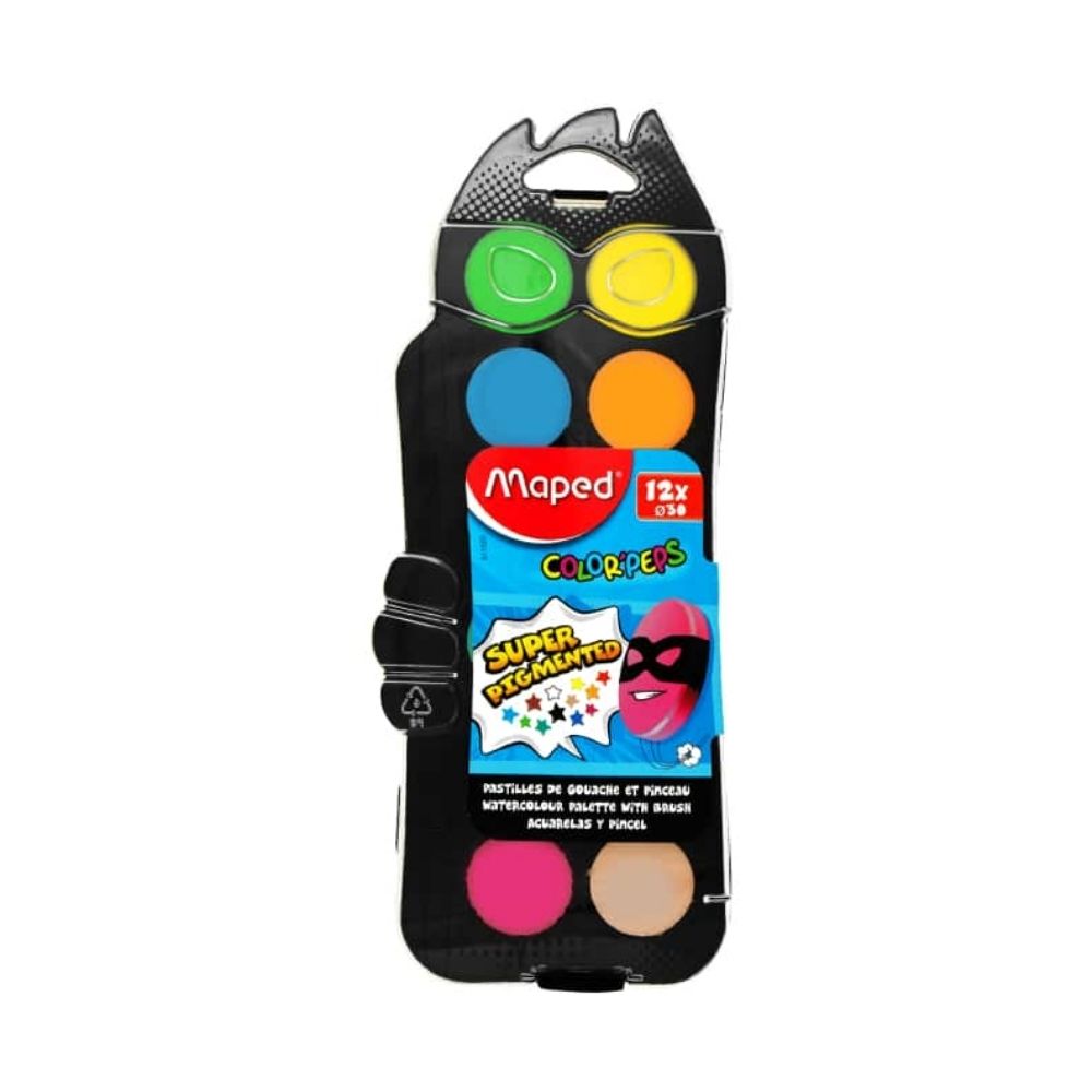 [580298] Boite de 12 Pastilles de Gouaches Maped
