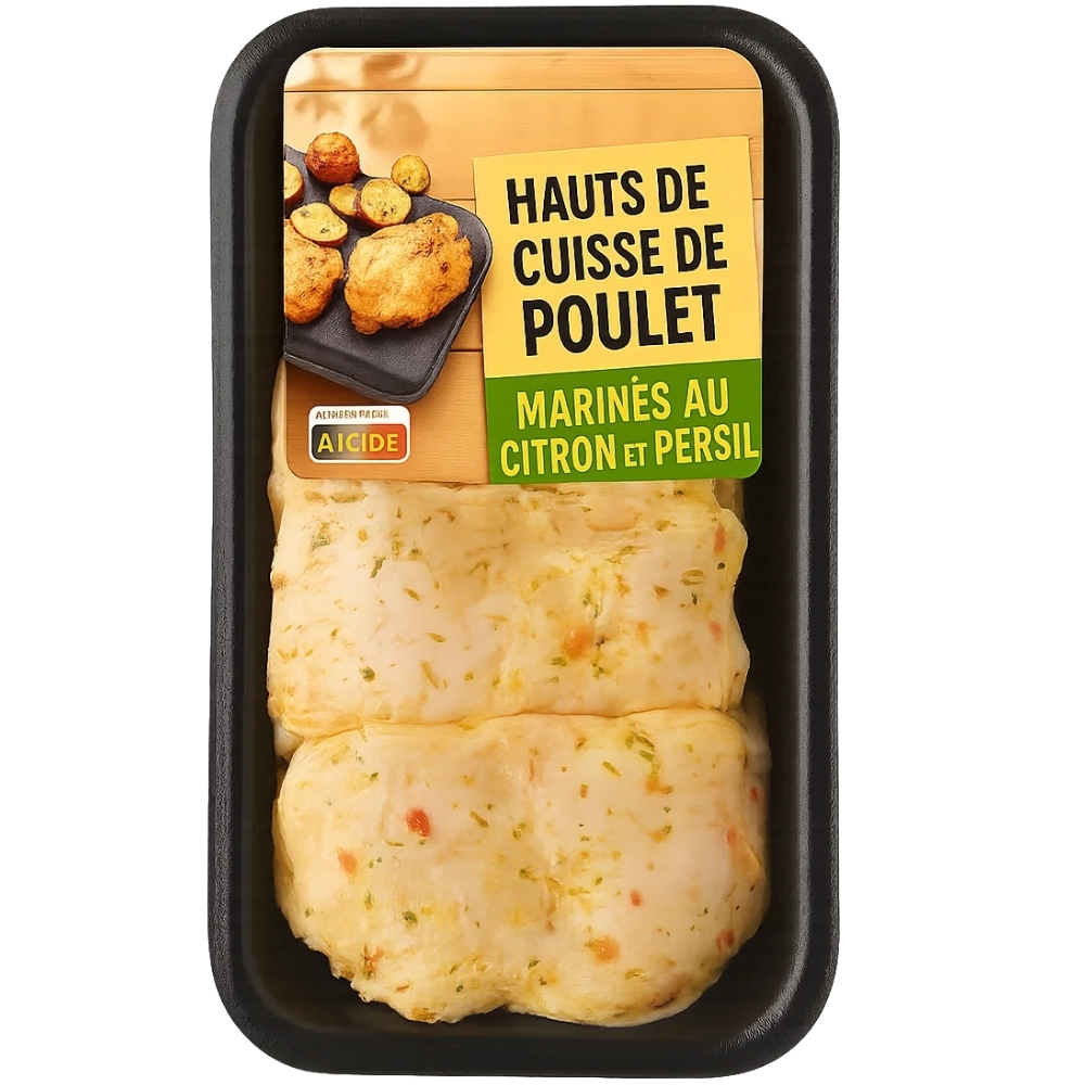 Hauts de Cuisse de Poulet Marinés au Citron et Persil Barquette 500g
