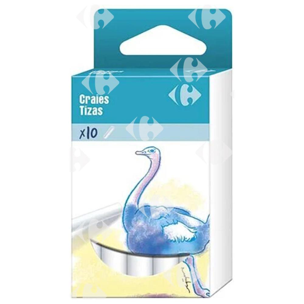 Boîte Craies Blanches Carrefour 10 unités